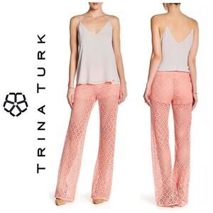 New Trina Turk Andria sheer crochet pant.